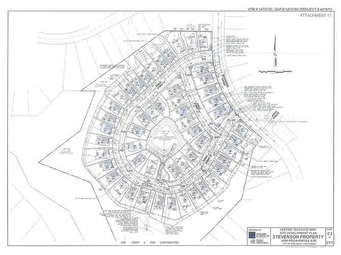 Site Development Plan. City documentation shows that a minimum of 104 off-street parking spaces are required. 