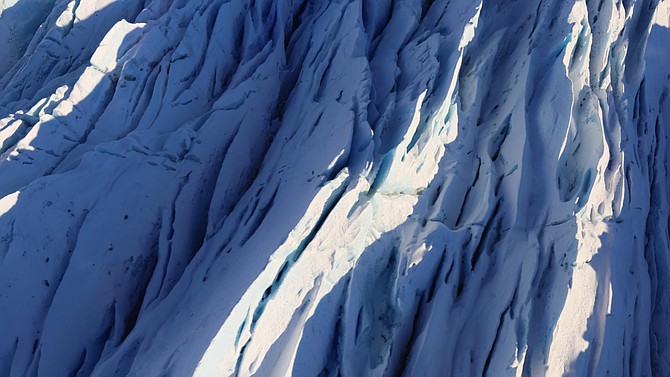 Cravasses of ice.  Alaska, near Alyeska from a helicopter.