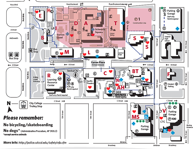 San Diego City College Campus Map Photo: City College campus map | San Diego Reader