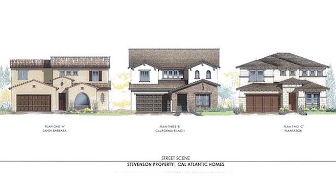 The developer is offering three home styles: Santa Barbara, California Ranch, and Plantation