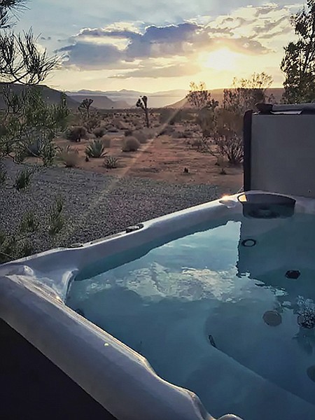 A secluded hot tub and view for $70 a night. Not bad.