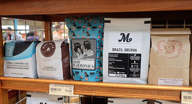 The Local Coffee Corner at Barons Market North Park features beans from five local coffee roasters.