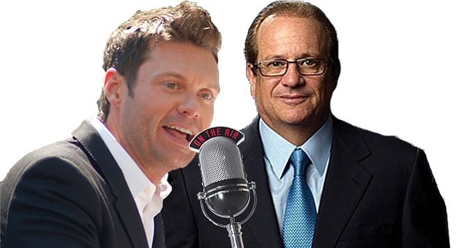 Radio personality Ryan Seacrest (left) had to listen to Dean Spanos lament, “It’s very difficult to get public subsidy” in San Diego.