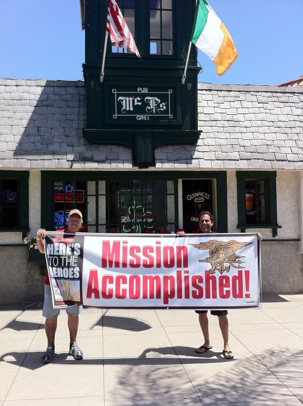 "Some SEALs in Afghanistan were being interviewed on CNN and were asked where they wanted to be for the holidays. One of them said, 'I hope we're at McP's Irish Pub in Coronado, California.'"