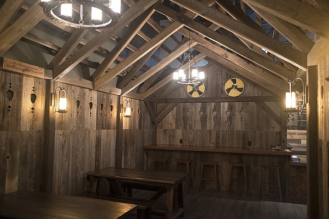 It's no Valhalla, but this small rendition of a feasting hall sets the tone for mead consumption.