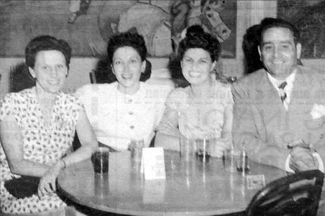 Thelma Bompensiero (second from left), Marie Adamo, and Momo Adamo. Mary Ann: "My dad [Frank] said to my mom, ‘Thelma, come on honey.  She’s just a baby.  Leave her alone.  Get it out of your system. Hit me. Hit me, baby.’ ”