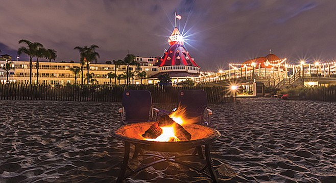 Reserve a private fire pit on the Hotel Del Coronado’s beach. $100 an hour, beach chairs and blankets included. 
