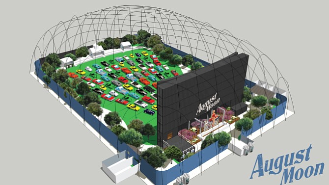 Artist’s rendering of the August Moon Drive-In - Image by Project 13 and AMDI