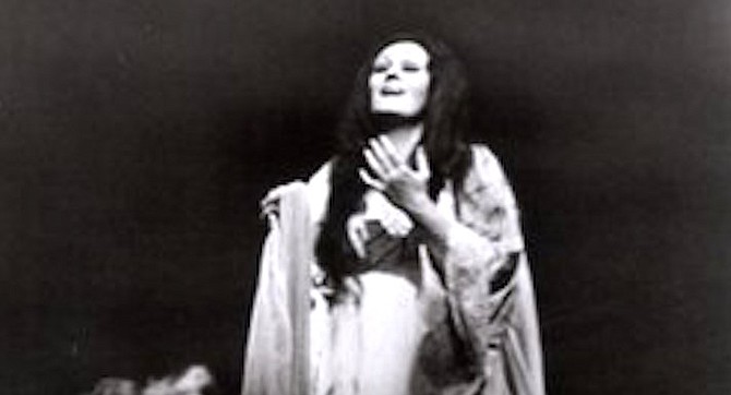Sutherland in Lucia at San Diego. This was a production to confirm all the public prejudices against opera — a completely artificial kind of theater, without any human truth, infinitely far removed from real human concerns and real human feelings, and designed merely as a backdrop for empty vocal display by a large woman. 