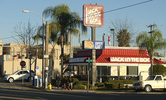 Jack in the Box, at the intersection of 30th and Upas streets, before the rebuild, in 2012. - Image by Alan Decker