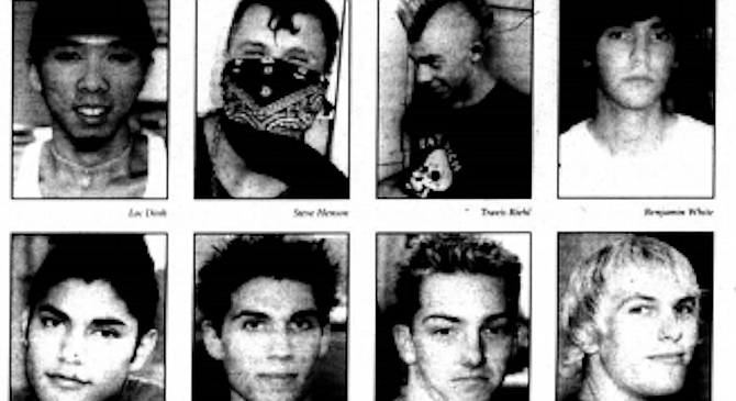 From top left: Dinh, Henson, Riehl, White, Orti, Schoenemann, Higby, Perringer. "An attack like the ones in New York and all that is nothing compared to the genocide and torture that America causes in other countries."