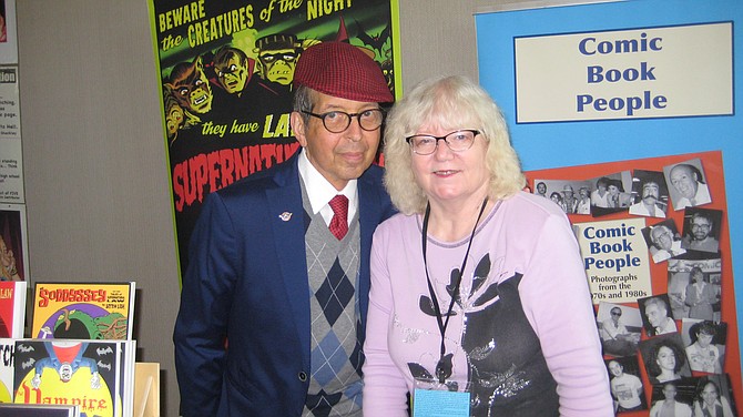 Exhibit-A Press booth with Jackie Estrada and Batton Lash at San Diego Comic Fest