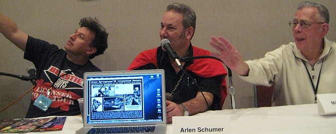Michael Aushenker, Arlen Schumer and Mike Royer on Comics and Music Down at the Crossroads panel