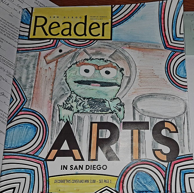 San Diego Reader Volume 46/ Number 6 
February 9, 2017
Art Cover Contest
Sesame Street Oscar