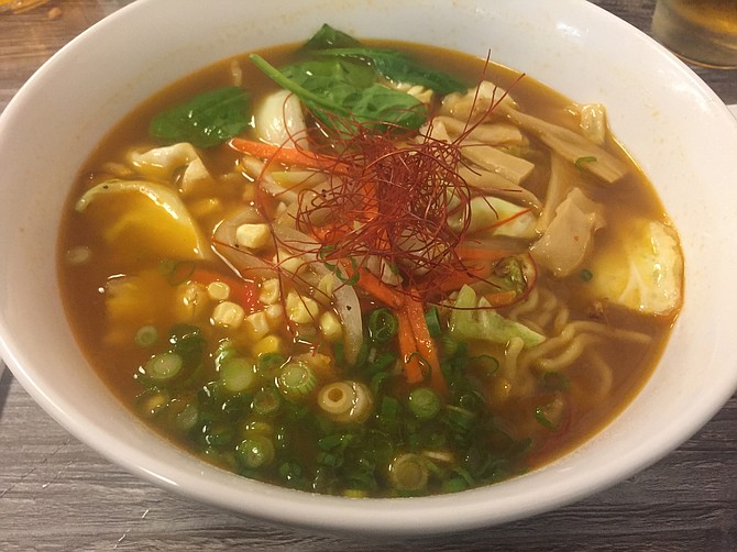 The Spring Bowl is the vegetarian ramen option.