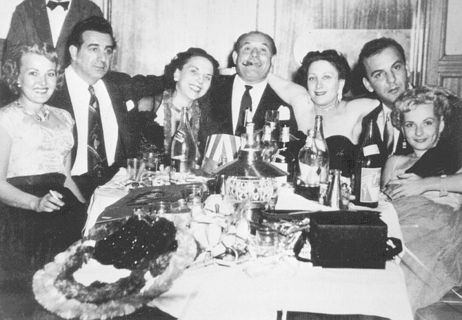 From left: Jewel Fratianno, Jimmy the Weasel Fratianno, Bompensiero (center), Thelma; at Tops, early 1950s. "There was music at Tops. People danced."