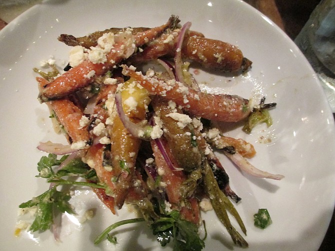 The burnt carrot salad was delicate and fresh.