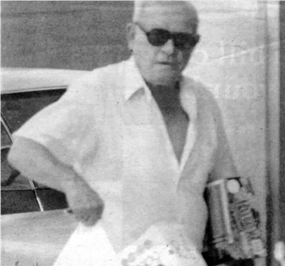 FBI surveillance photo of Bompensiero at Vons in Pacific Beach, c. 1976