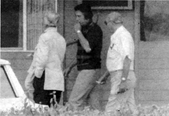 FBI surveillance photo of Larry Saunders, Chris Petti, and Bompensiero