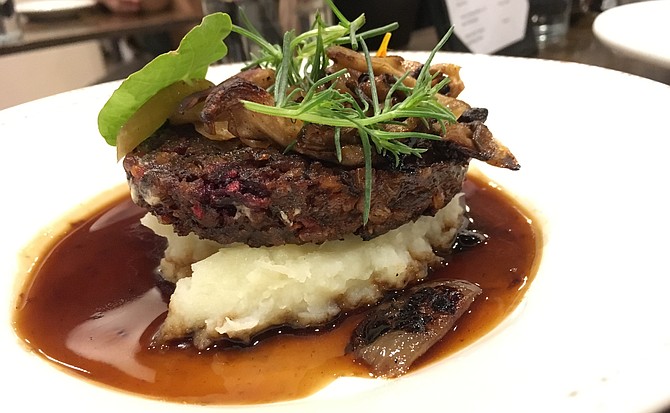 The Salisbury Tempeh was the fave, primarily due to the mushroom-and-onion gravy on a bed of light mashed potatoes