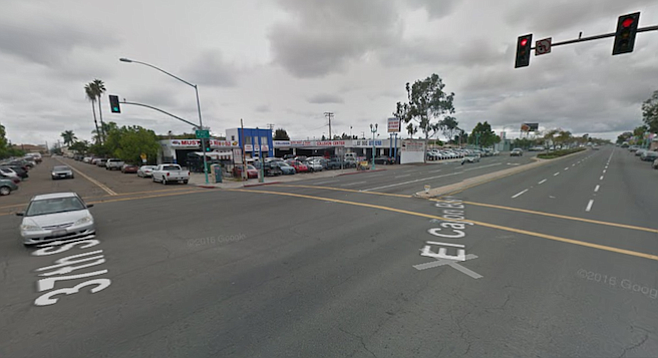 The proposed location is at 37th Street and El Cajon Boulevard, the southwest corner now occupied by an auto-body shop.
