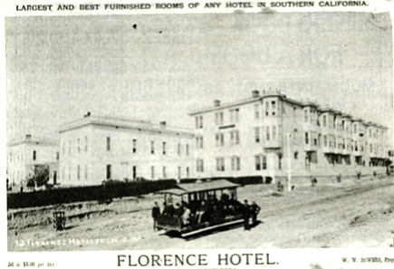 The town’s first true resort hotel, the Florence, built in 1884, was set on a knoll at Third and Fir streets.