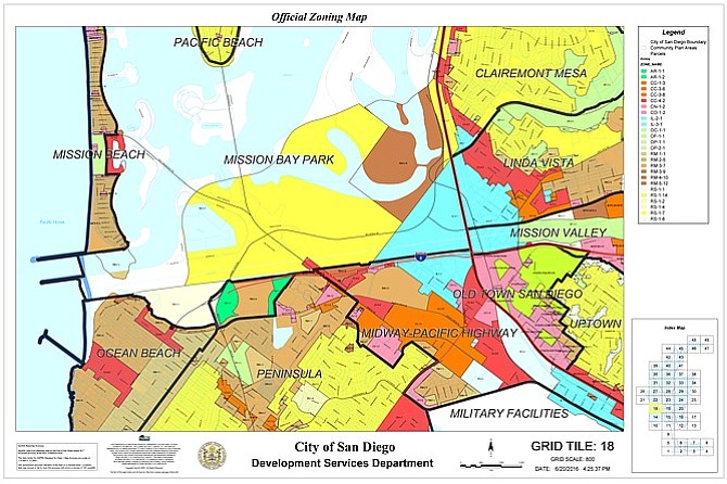 Current zoning for the land is IL-3-1 (baby blue area).