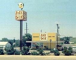 A 1960's designed Jack in the Box. Cardiff by the Sea's was built in 1967 and originally looked almost exactly like this one. 