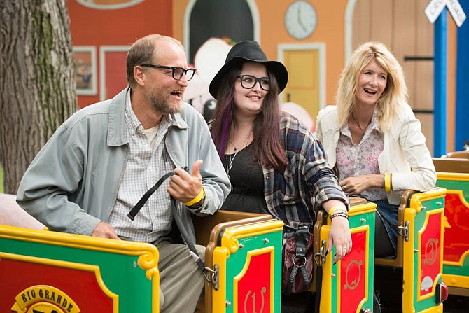 Woody Harrelson, Isabella Amara, and Laura Dern in Wilson.