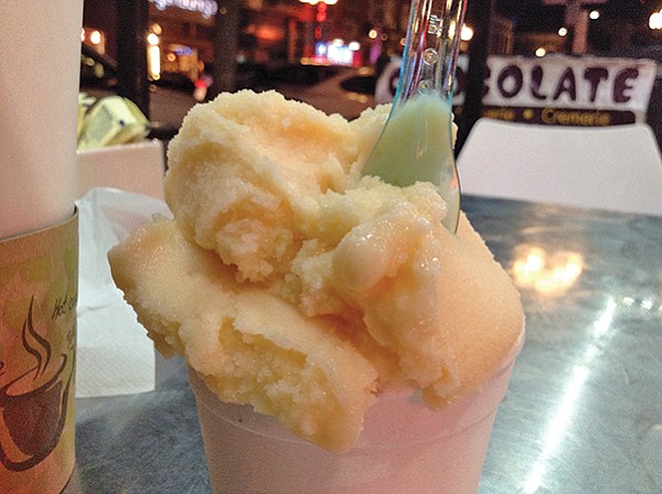 The cantaloupe-flavored gelato from Cremerie Chocolat
