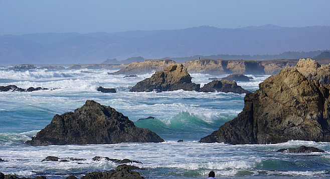The ocean by Fort Bragg, about 3.5 hours north of San Francisco.