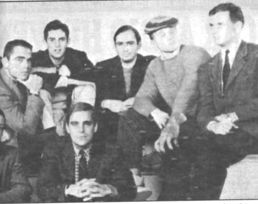 Author at Princeton (third from left). The last time I had intersected with him, he had swept through Princeton in a car sought for repossession, charging clothes and books and jazz records to my accounts.