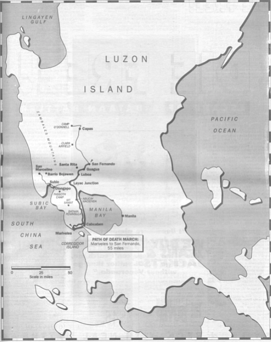 "They were taking us from Mariveles up the east coast of Bataan to San Fernando in Pampanga Province. Pampanga’s the next province above Bataan. They held POWs in San Fernando in a cockfight arena."
