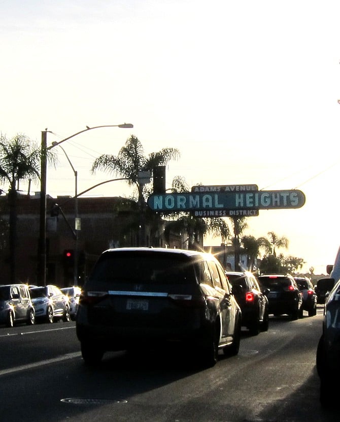 Adam's Park is a stones throw away from the Normal Heights gateway sign. 