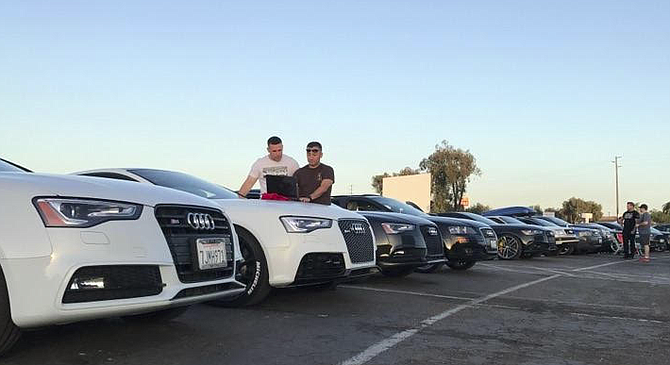 Audis at drive-in. “It is all about a good car chase scene.”