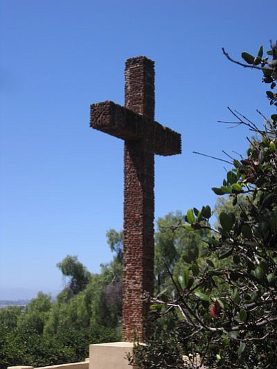 The Padres’ Cross, constructed in 1913 with tiles from the Presidio ruins.