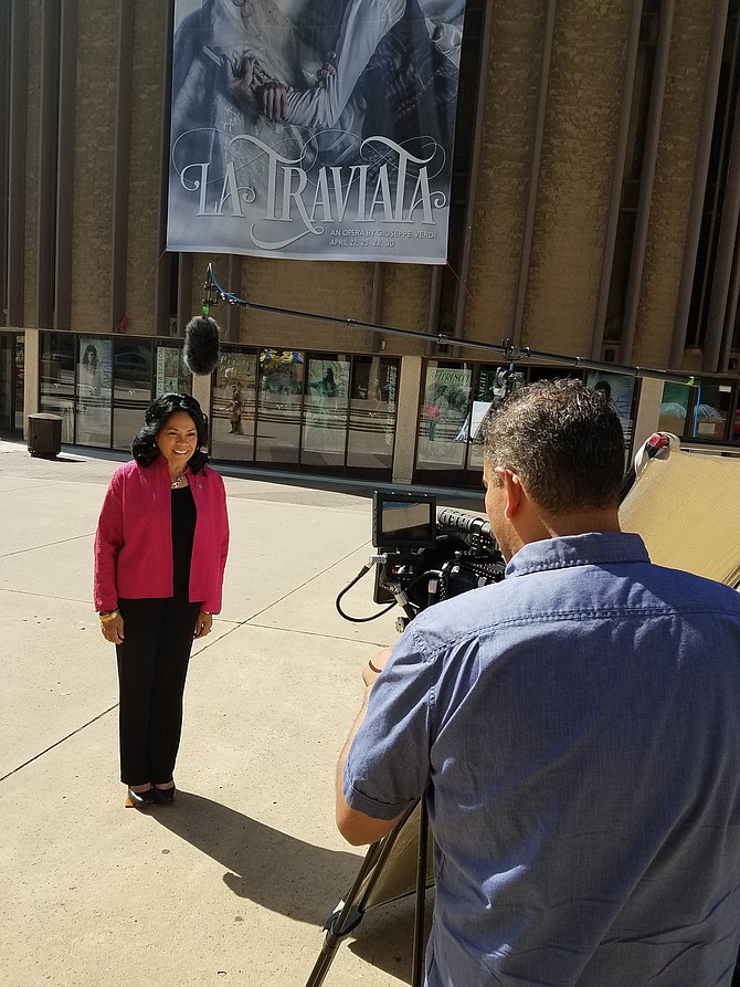 A couple days after the proclamation, Council President Myrtle Cole was San Diego Authority tourism video shoot. 