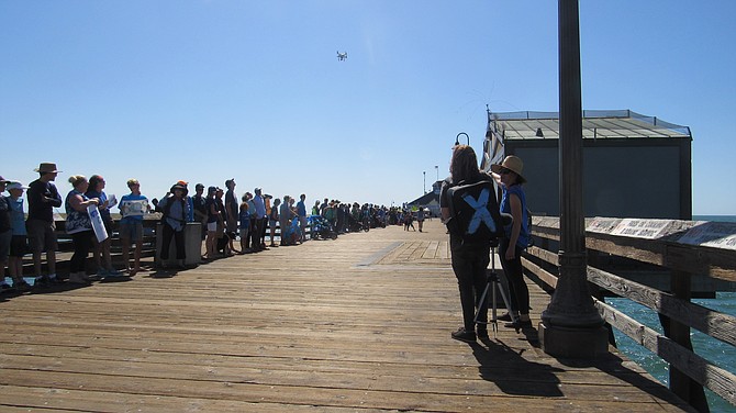 IB and Coronado Marchers Line-up Together at Imperial Beach Pier