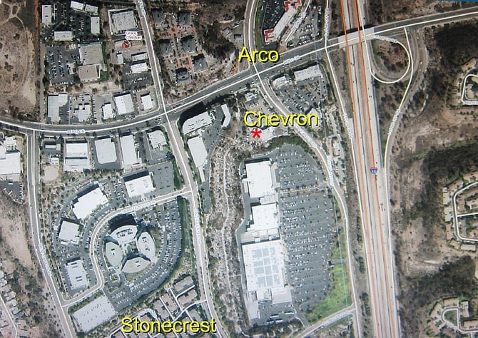 Red * = Happy Car Wash in Stonecrest Plaza (also Chevron). Stonecrest signifies Stonecrest Village, where the development begins with housing. Most of the rest of are businesses and office buildings,