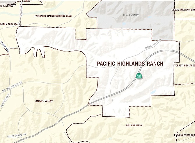 Pacific Highlands Ranch is sandwiched between Fairbanks Ranch, Carmel Valley, Torrey Highlands, and Del Mar Mesa.