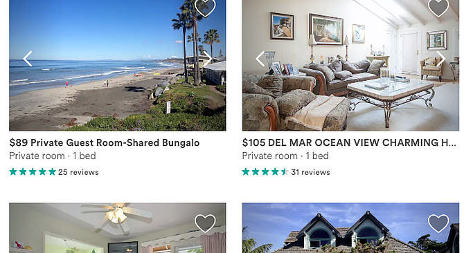 Del Mar Airbnb page. Jackson suggested permits and regulations, as Solana Beach has. “If say, quiet hours are broken, they get a ding on their permit.”