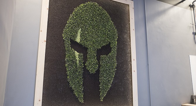 As a logo, Protector Brewery has adopted this Spartan soldier's helmet design.