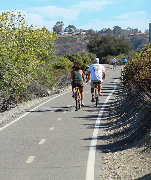 San Luis Rey River Trail bike riders