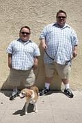 Preston Lacy and his double... make that half, relax between takes on Jackass 3D.