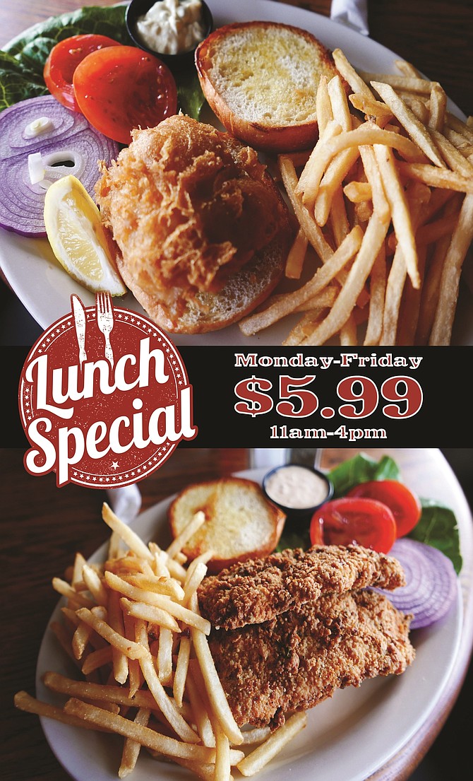 Great Daily Lunch Specials including 5.99 sandwich special from 11-4!