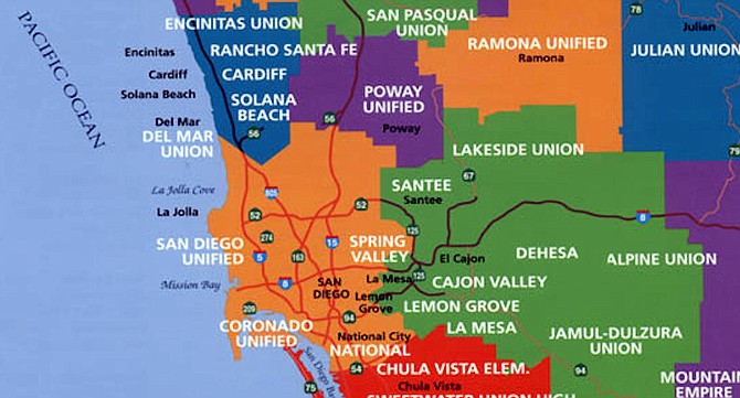 County school districts. In 1993 state legislators required taxing agencies such as the county of San Diego and local redevelopment agencies to issue "pass-through" payments to school districts.