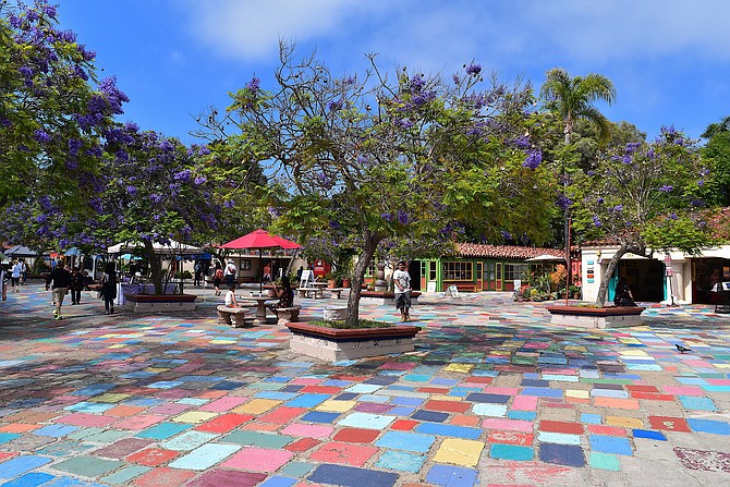 The vibrant colors of Balboa Park's Spanish Art Village in early June.  June 3rd, 2017