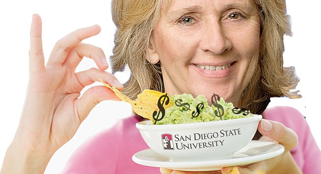 Acting SDSU president Sally Roush has indicated she will be able to make ends meet without a $60,000 housing allowance.
