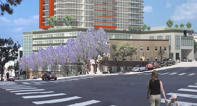 6th &amp; A, a 43-story, 401-foot-tall residential tower composed of 389 units
