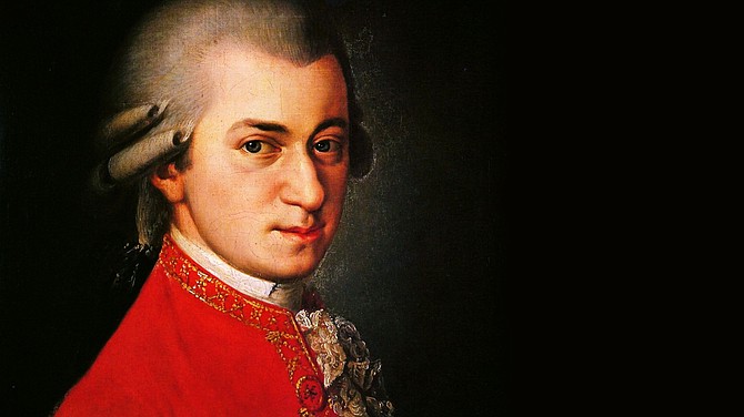 Mainly Mozart's orchestral finale featured giggling Mozart and scowling Mozart.
